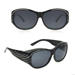 Solar Shield Fit Over Sunglasses w/Crystal Accents